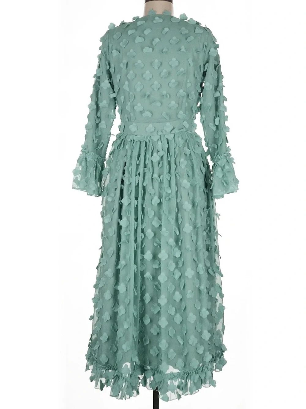 Dainty Jewells Seafoam Green Long Sleeve Midi Dress - Picture 2 of 3